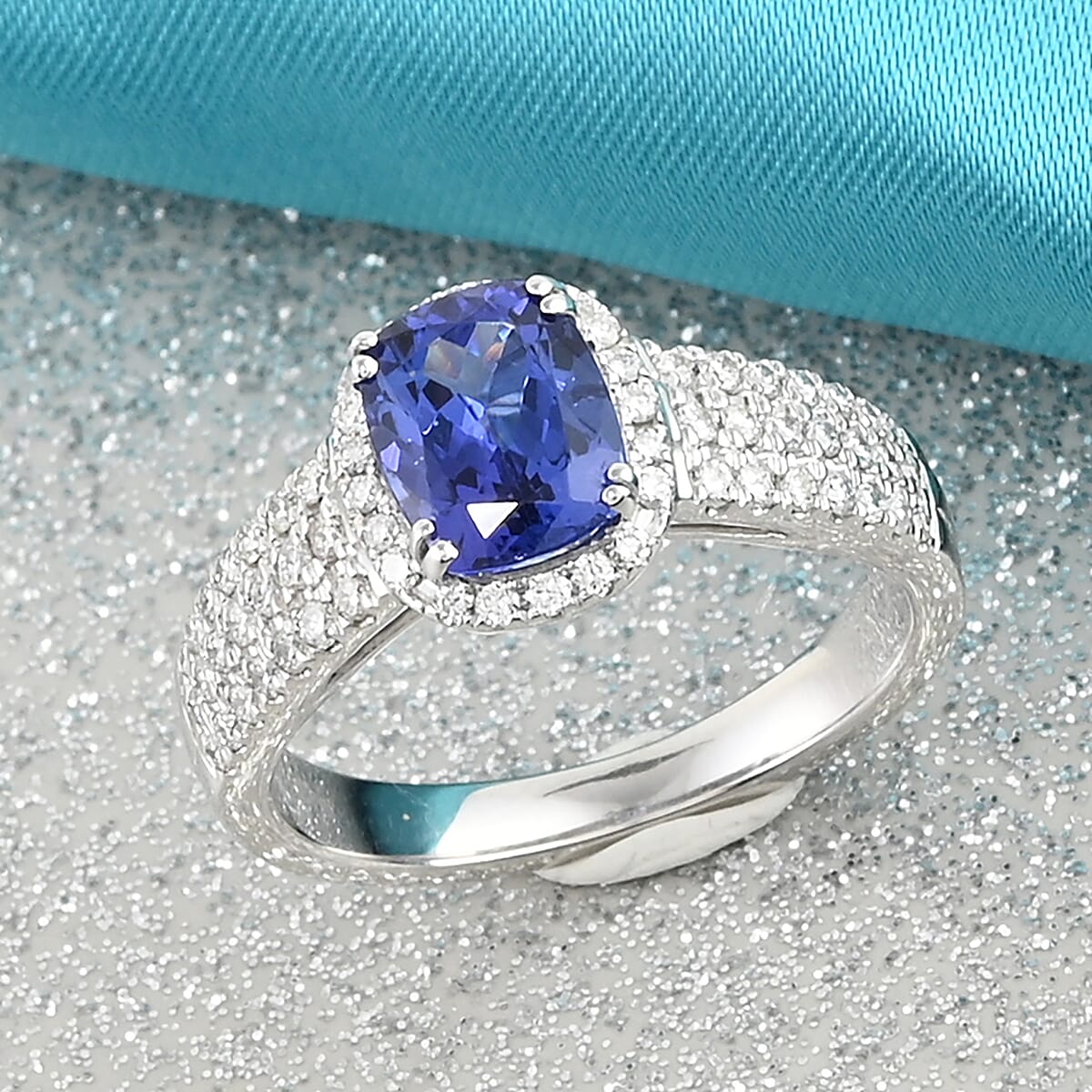 RHAPSODY 950 Platinum AAAA Tanzanite and E-F VS Diamond Ring (Size 9.0) 7.75 Grams 2.10 ctw image number 1