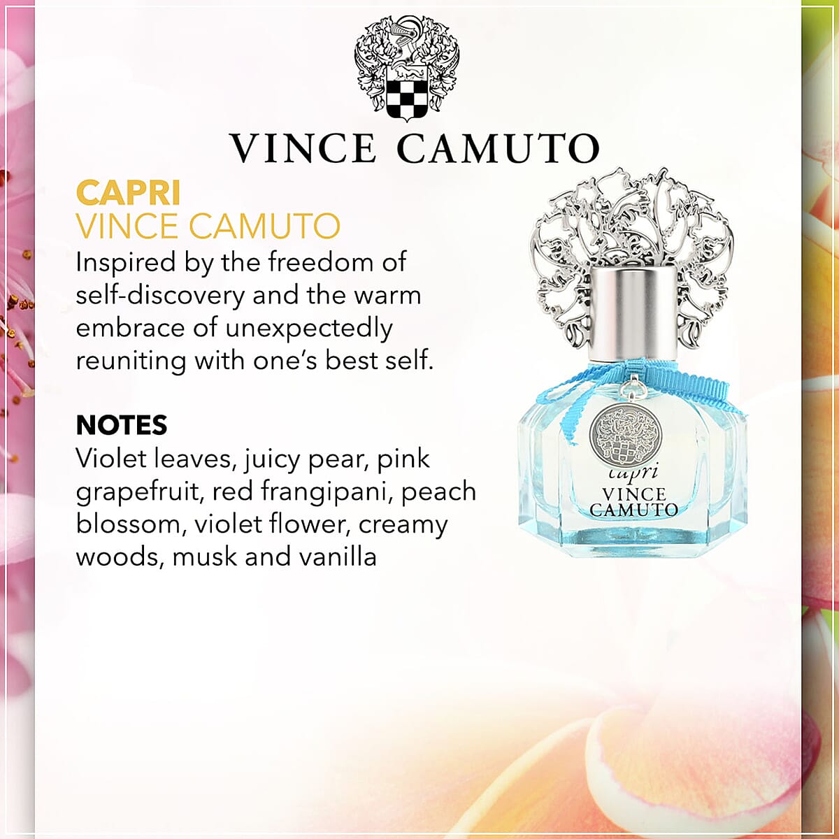 Vince Camuto CAPRI Eau De Parfum 1oz | Best Long-Lasting Perfume for Women | Ladies Romance Perfume image number 2