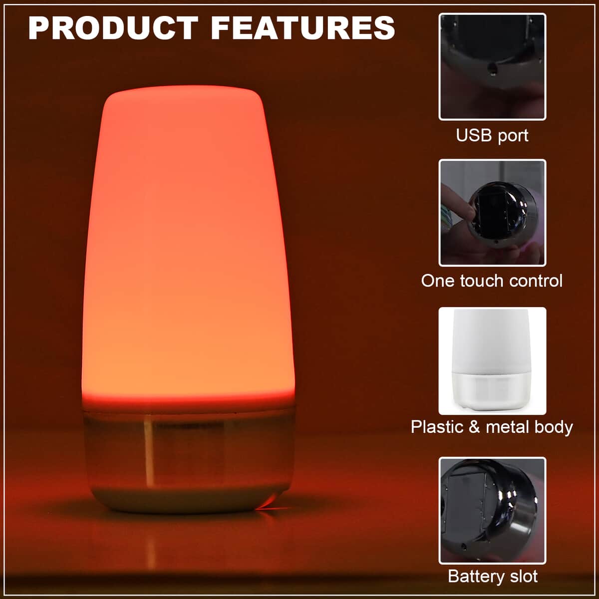 Color Changing Night Light Lamp (3xAAA Batteries) image number 2