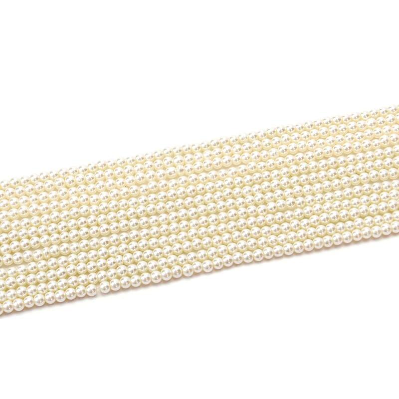 Simulated Pearl Multi Strand Necklace in Silvertone Necklace| White Multi Layered Necklace| Multi Strand Necklace   (21-24 Inches)