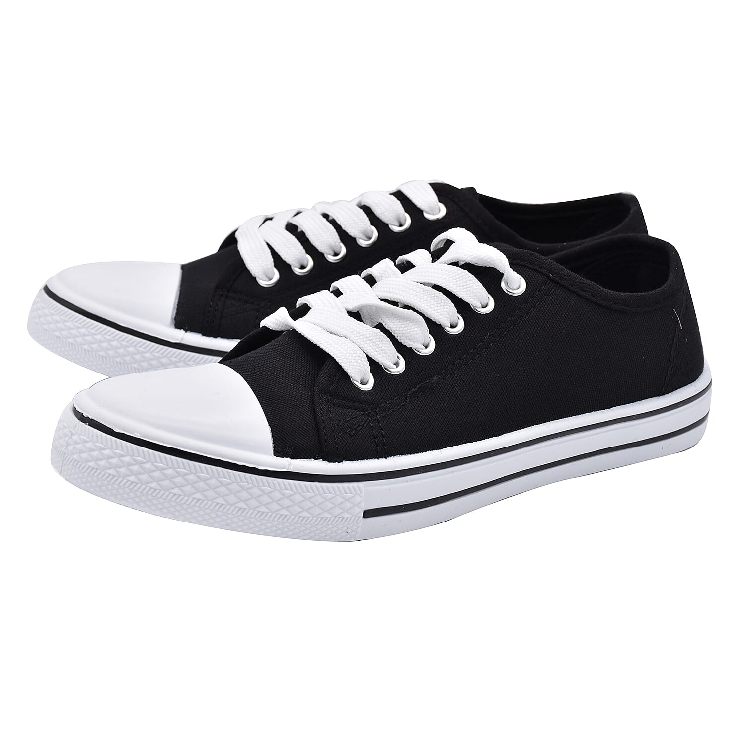 Black Star Canvas Lace Up Shoes - Size 5 (US)