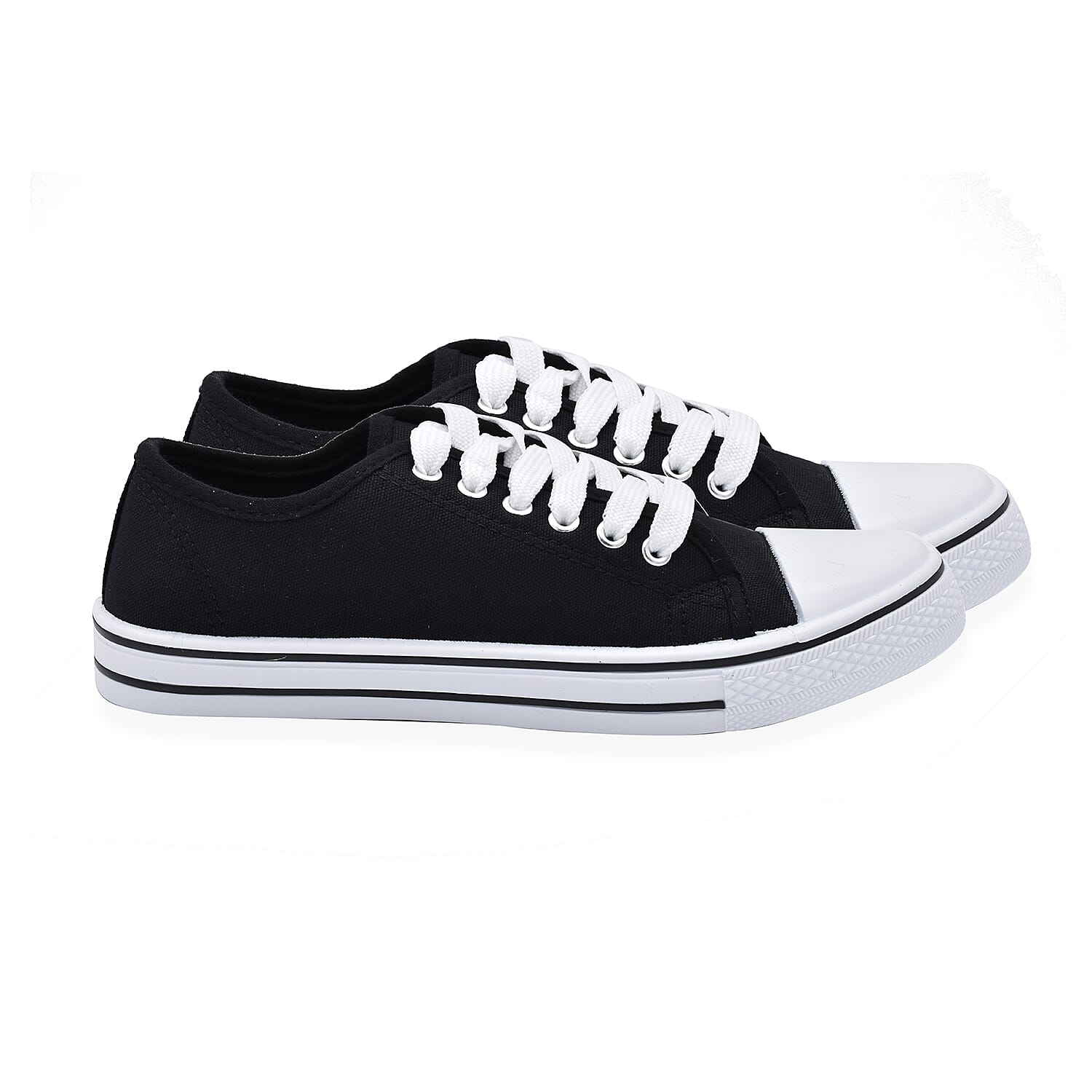 Black Star Canvas Lace Up Shoes - Size 5 (US)