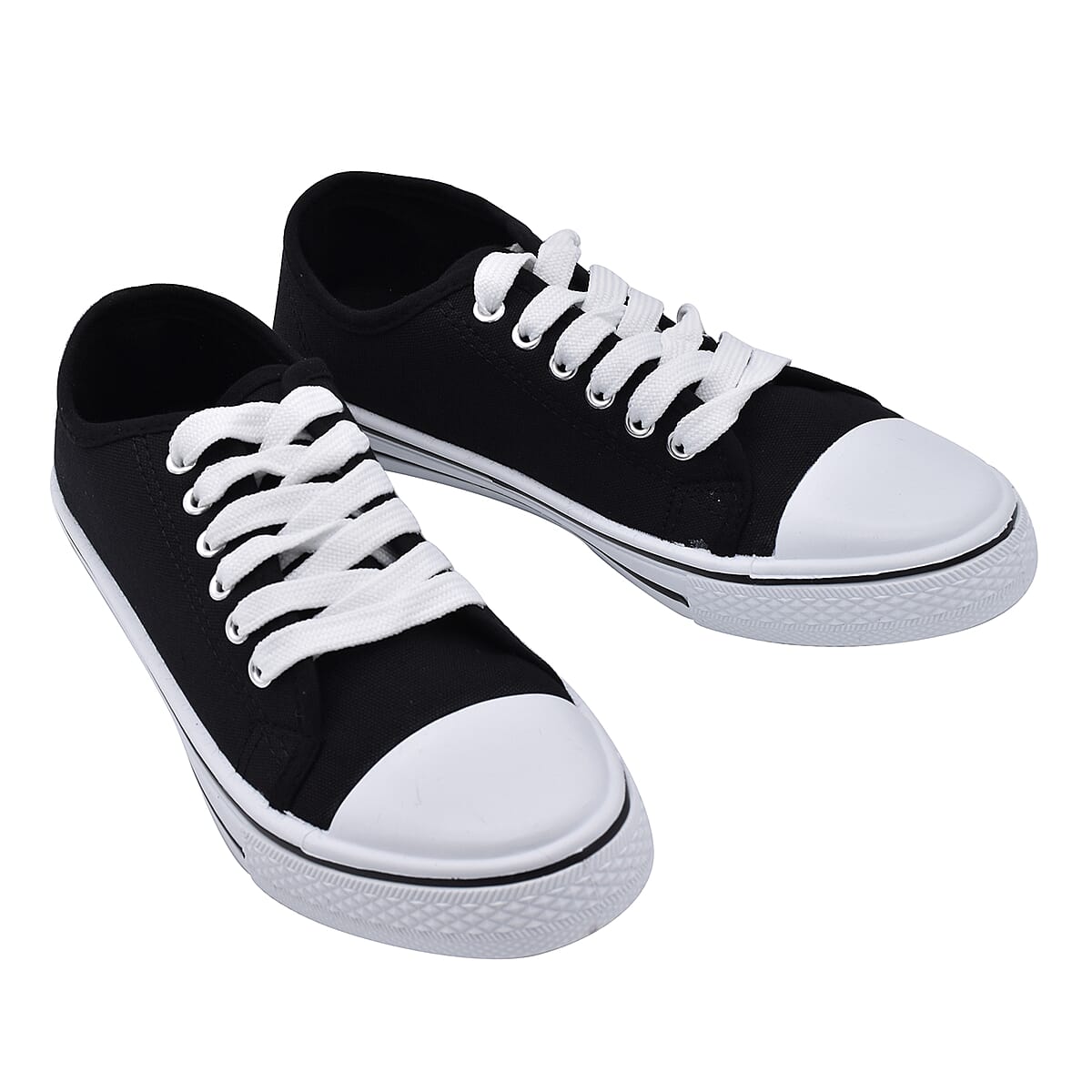 Black Star Canvas Lace Up Shoes - Size 8 (US) image number 1