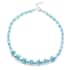 Simulated Blue Pearl and Glass Beaded Necklace 20-22 Inches in Silvertone image number 0