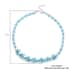 Simulated Blue Pearl and Glass Beaded Necklace 20-22 Inches in Silvertone image number 4