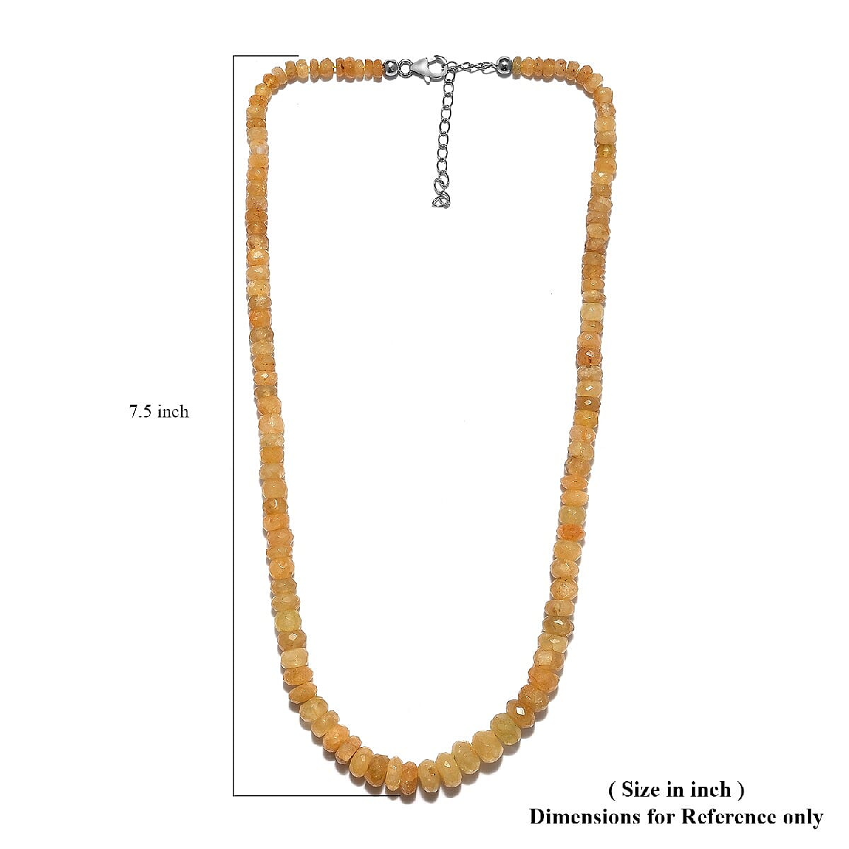 Yellow Aventurine Beaded Necklace 18 Inches in Platinum Over Sterling Silver 136.75 ctw image number 3