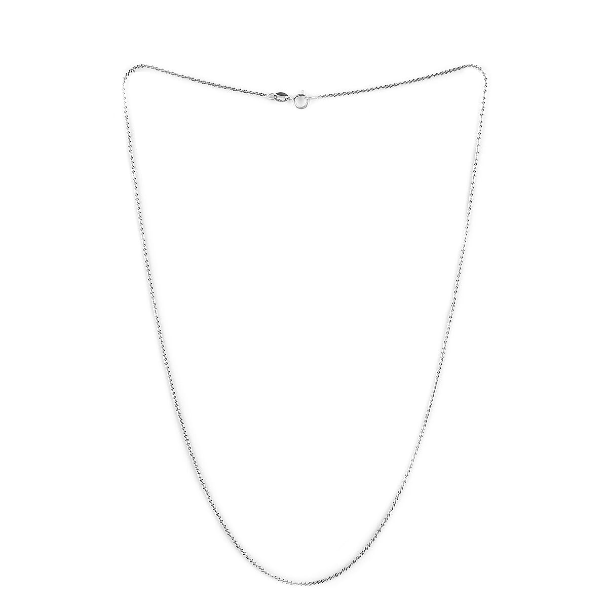 Maestro Gold Collection Italian Criss Cross Necklace 18 Inches in 14K White Gold 1.60 Grams image number 1