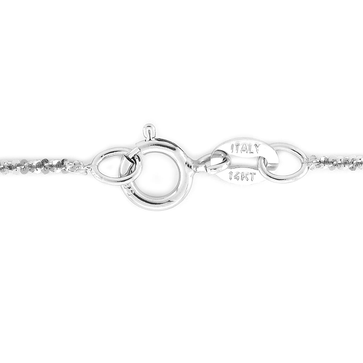 Maestro Gold Collection Italian Criss Cross Necklace 18 Inches in 14K White Gold 1.60 Grams image number 2