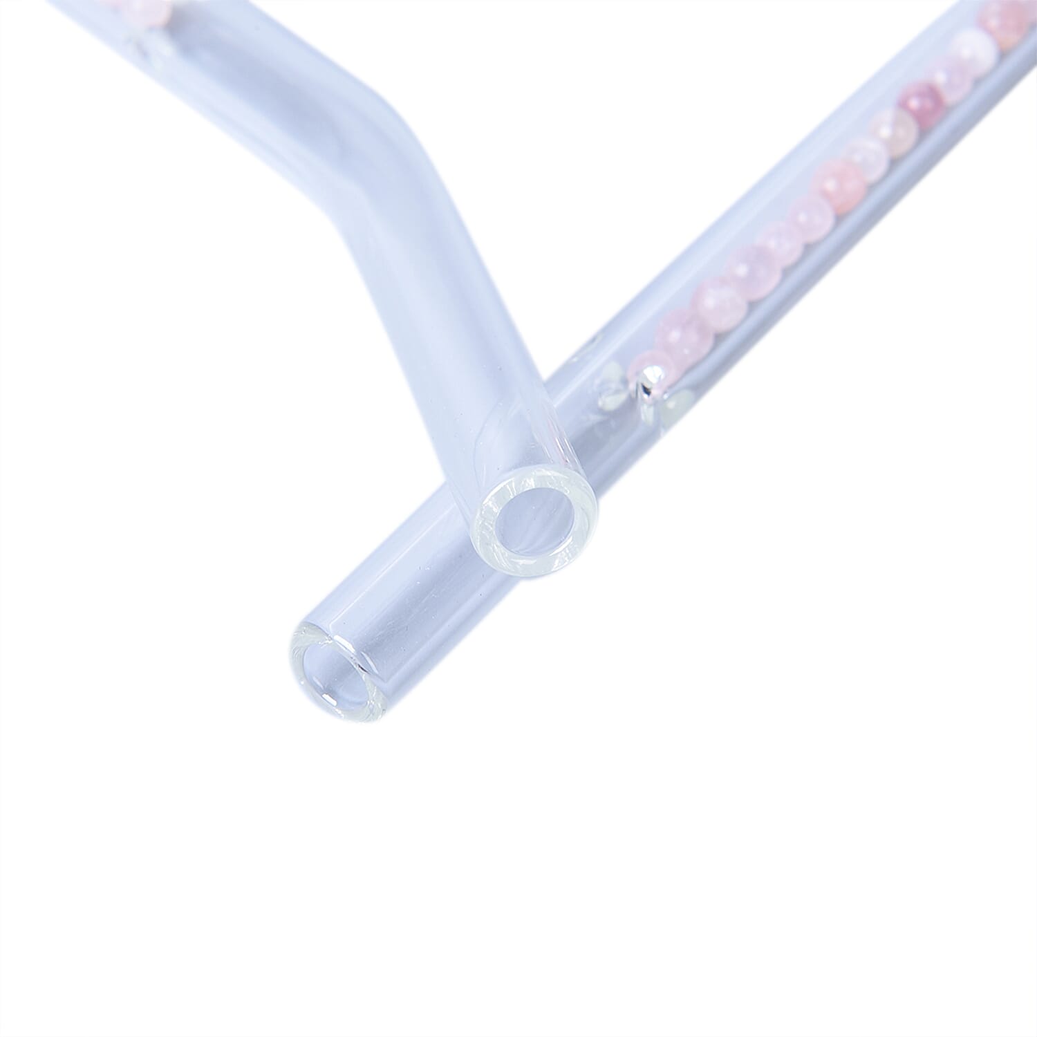 Set of 2 Rose Quartz - Natural Gemstone Crystal Drinking Straw Gift Set