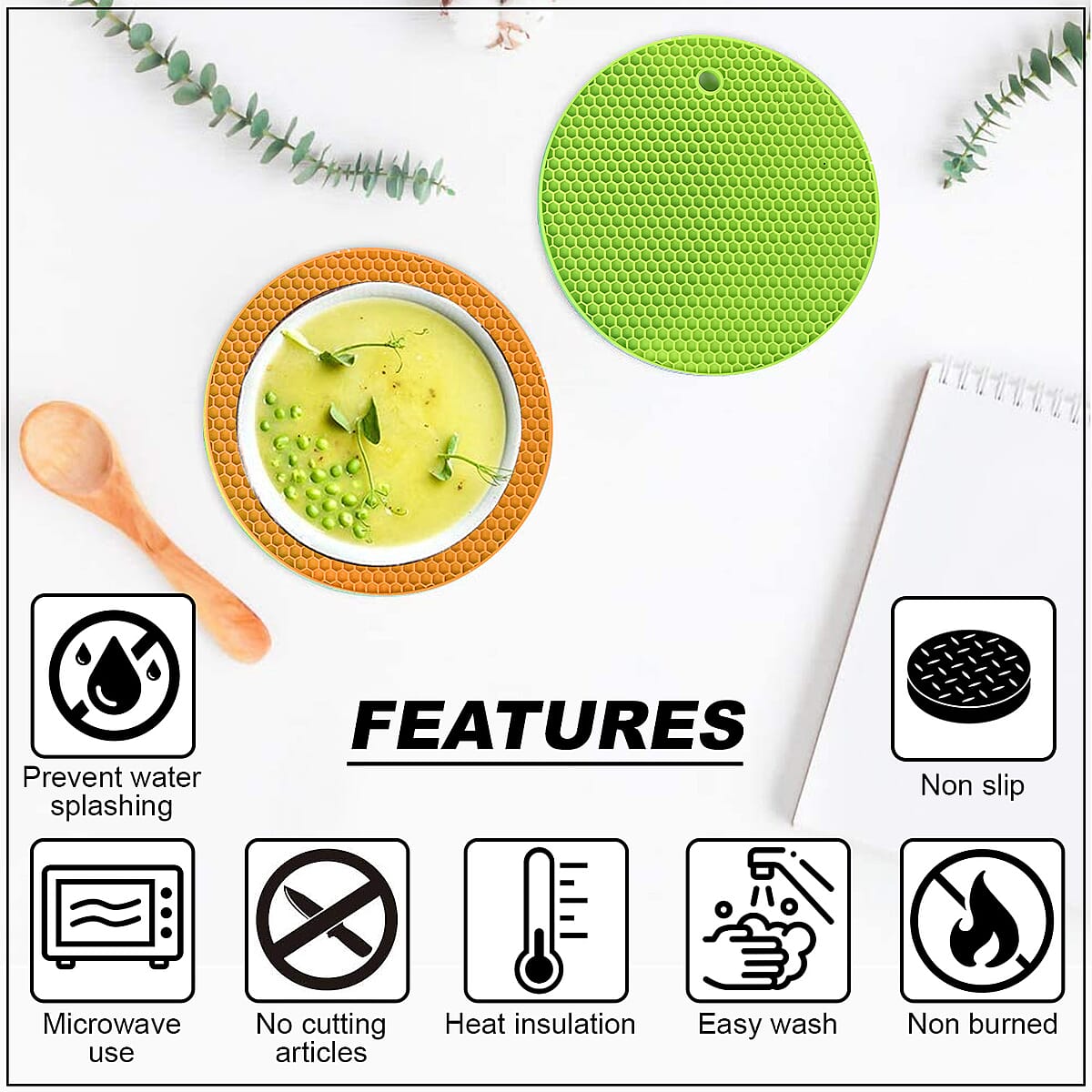 Set of 5 Multi Color Silica Gel Honeycomb Texture Pad image number 2