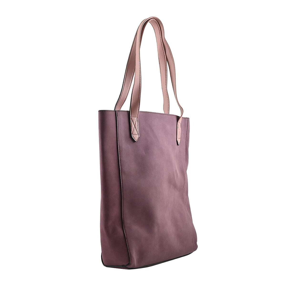 LULU DHARMA Closeout Mauve Vegan Leather Tall Tote Bag image number 5