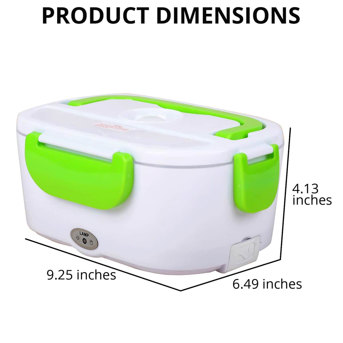 White & Green Portable Electric Heating Lunch Box - 50W , Best Electric Heating Lunch Box , Bento Hot Heated Lunch Box , Best Lunch Box to Keep Food Hot image number 4