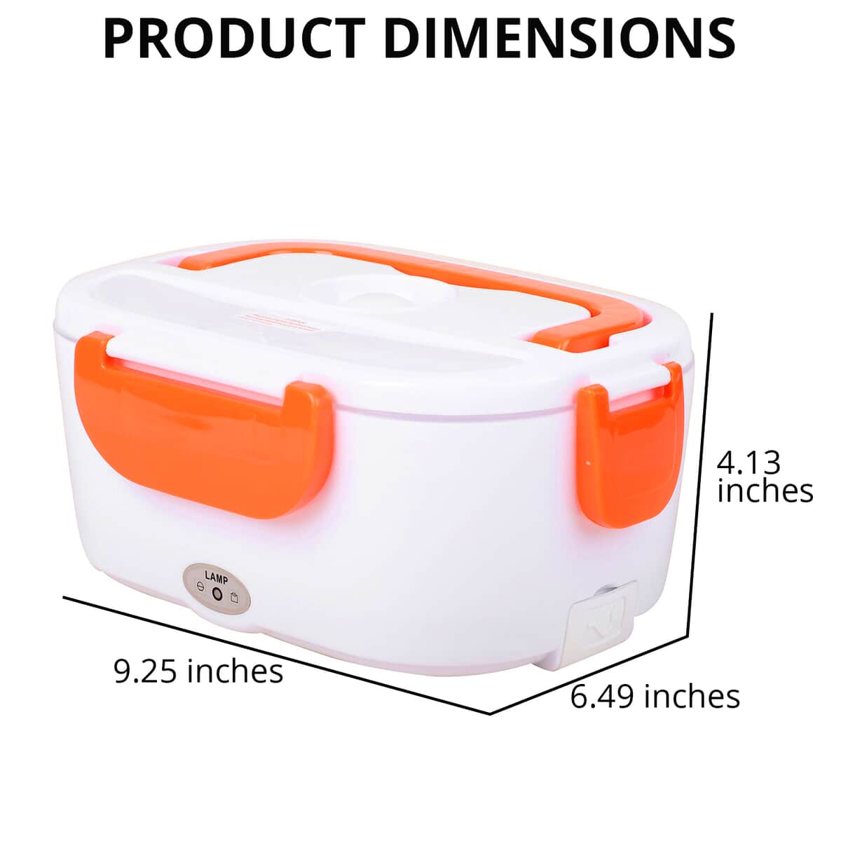 White & Orange Portable Electric Heating Lunch Box - 40W, Best Electric Heating Lunch Box, Bento Hot Heated Lunch Box, Best Lunch Box to Keep Food Hot image number 4
