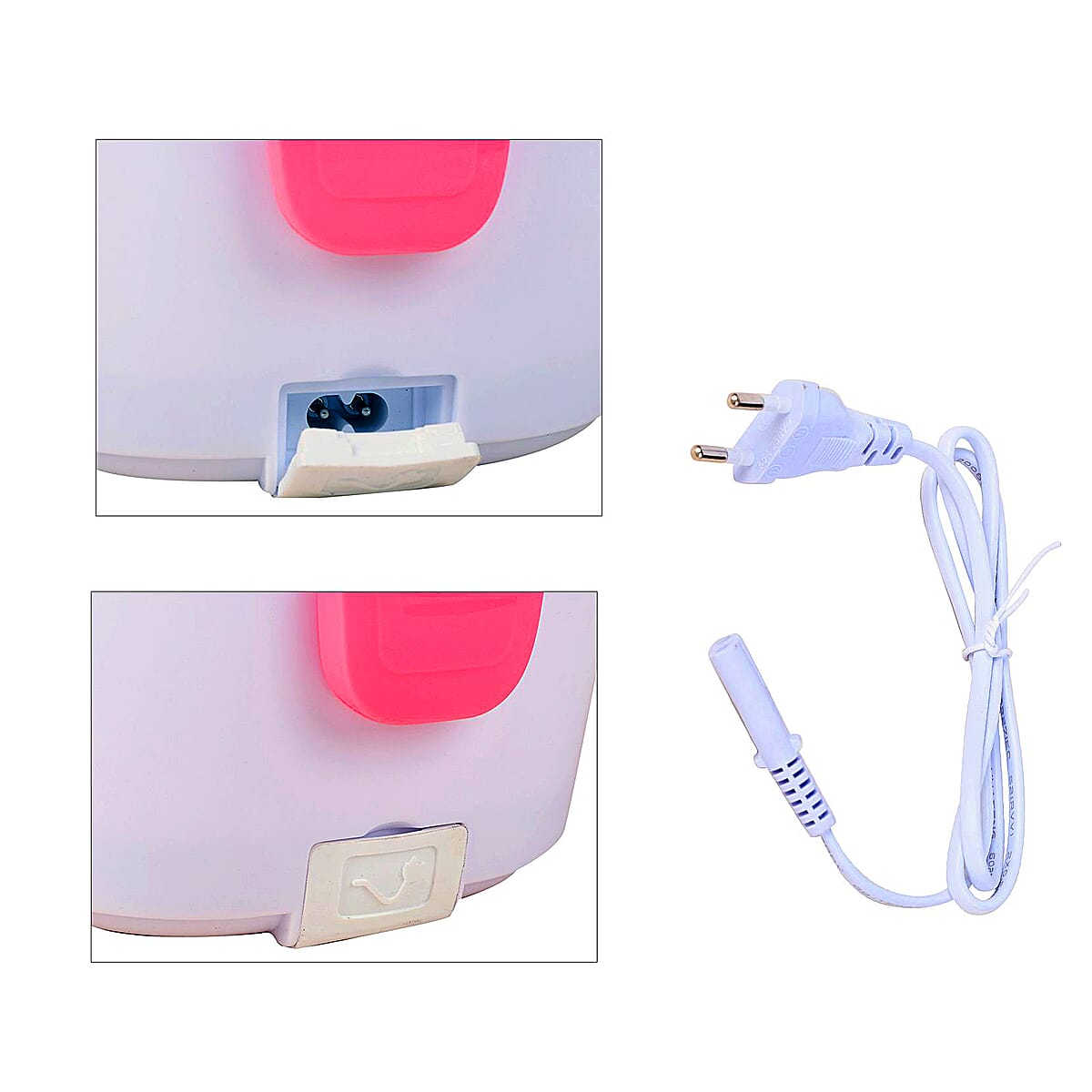 White & Pink Portable Electric Heating Lunch Box - 40W, Best Electric Heating Lunch Box, Bento Hot Heated Lunch Box, Best Lunch Box to Keep Food Hot image number 6