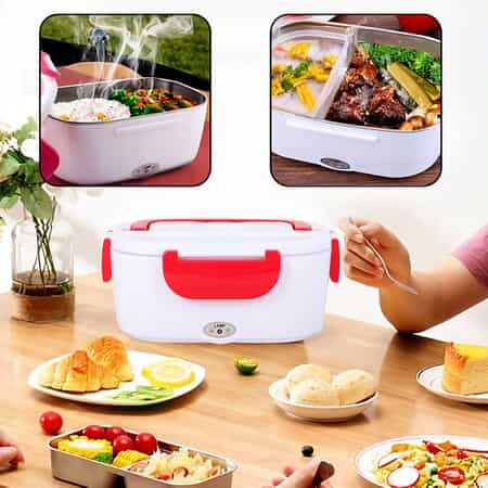 Buy White & Red Electric Portable Heating Lunch Box - 50W , Best Electric Heating  Lunch Box , Bento Hot Heated Lunch Box , Best Lunch Box to Keep Food Hot at  ShopLC.