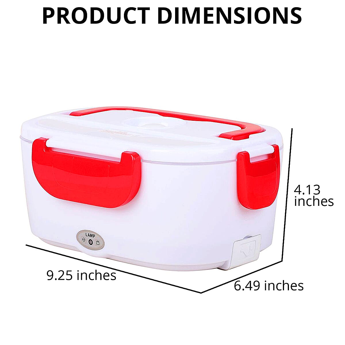 White & Red Electric Portable Heating Lunch Box - 50W , Best Electric Heating Lunch Box , Bento Hot Heated Lunch Box , Best Lunch Box to Keep Food Hot image number 4