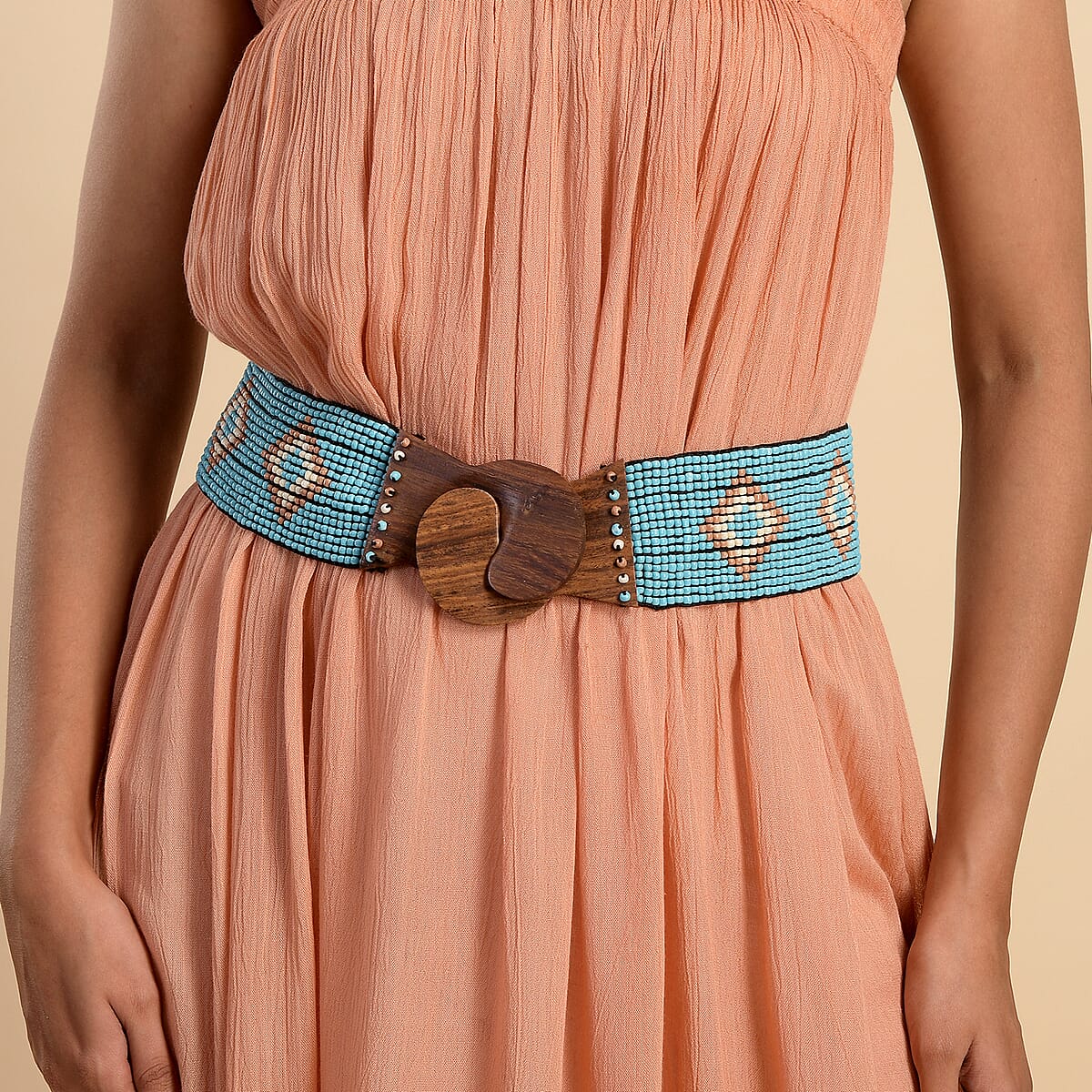 Buy Handcrafted Turquoise Southwestern Seed Beaded Stretch 