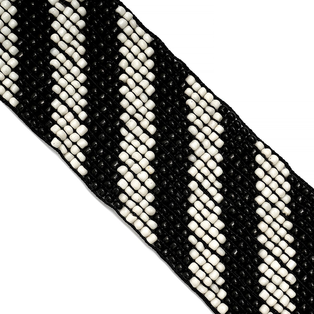 Buy Handcrafted Black and White Southwestern Seed Beaded  display picture 3