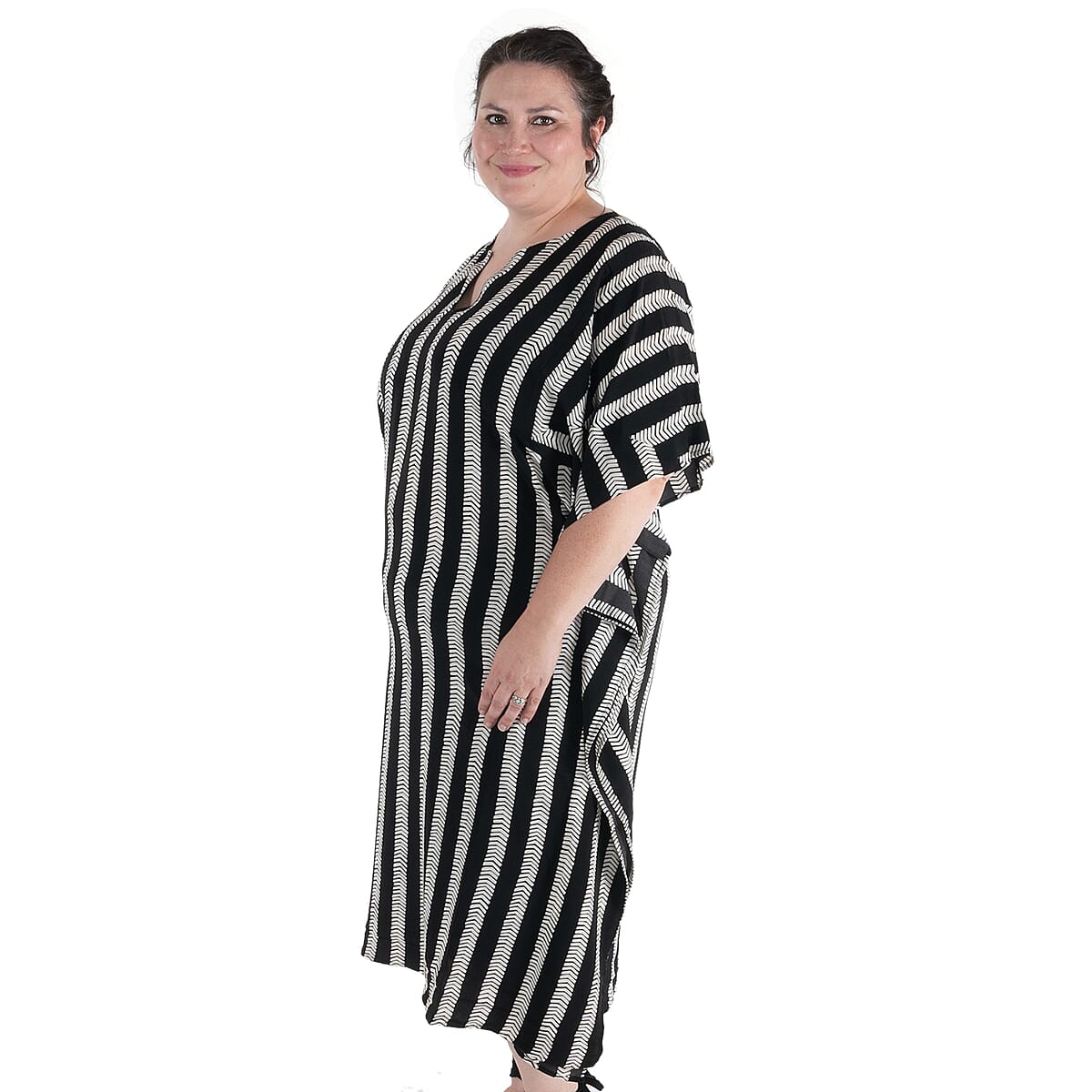 DUBGEE by Whoopi Goldberg Herringbone Microfiber Kaftan - L image number 2