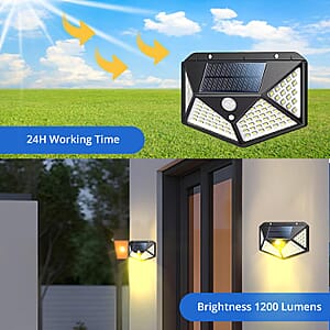 Waterproof Solar Rechargeable Motion Sensor Light with 114 LED Light, 3 Adjustment Modes and 270&deg; Wide Angle