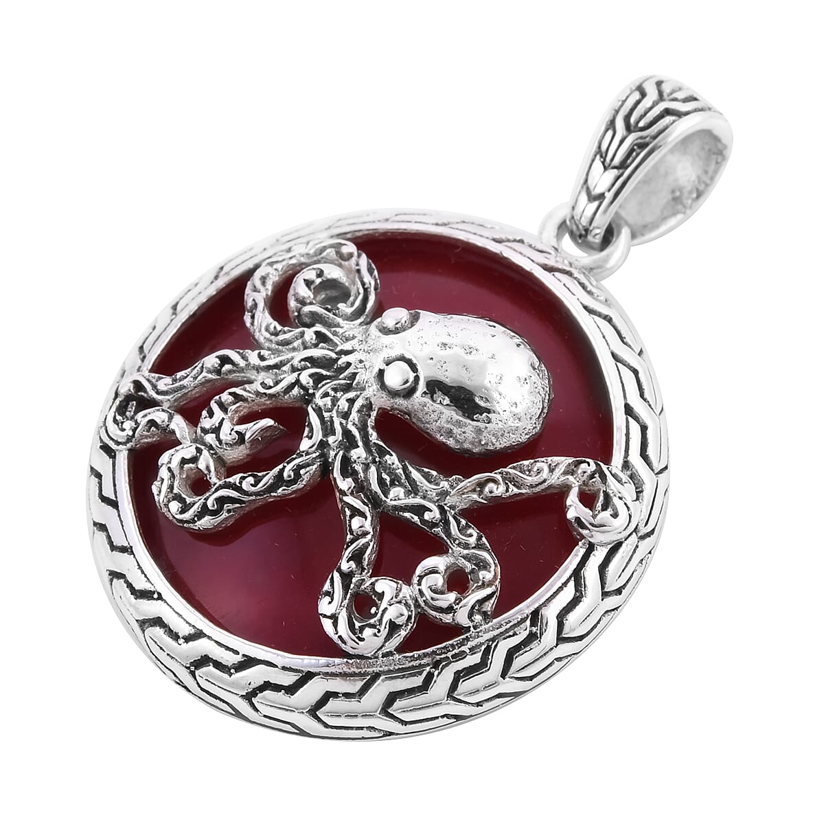 Bali Legacy Sponge Coral Octopus Pendant in Sterling Silver image number 2