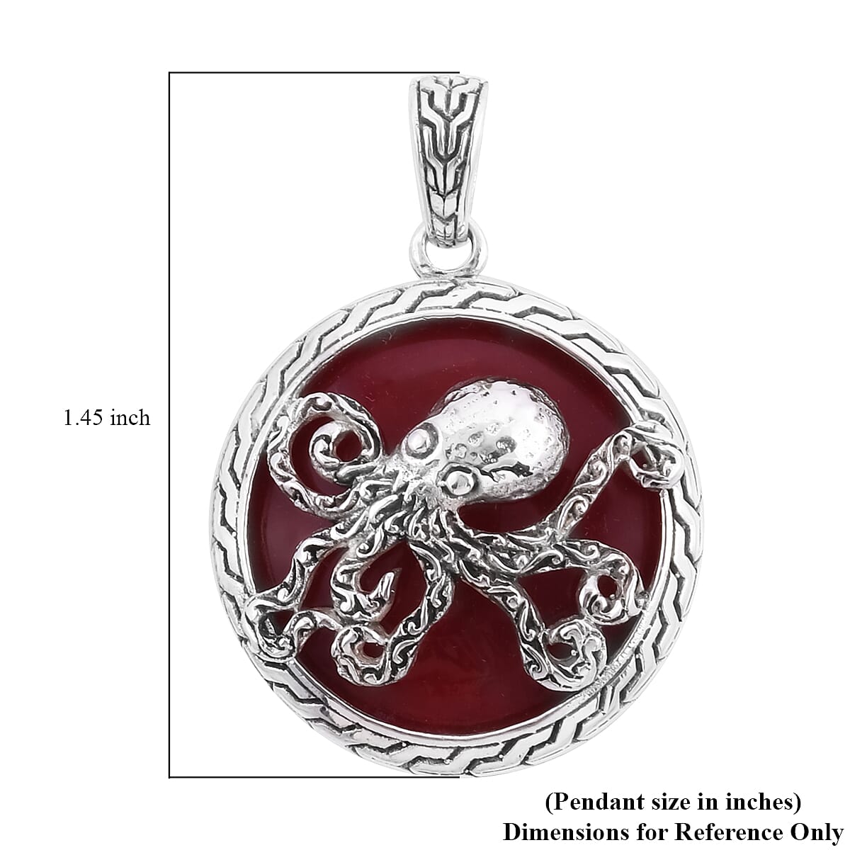 Bali Legacy Sponge Coral Octopus Pendant in Sterling Silver image number 4