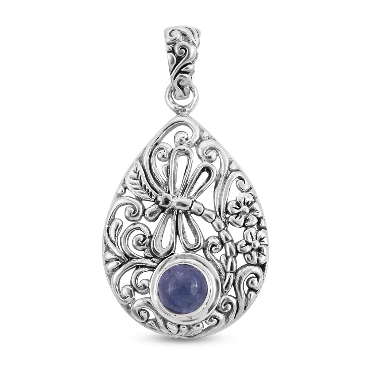 Bali Legacy Tanzanite Dragonfly Pendant in Sterling Silver 1.90 ctw image number 0