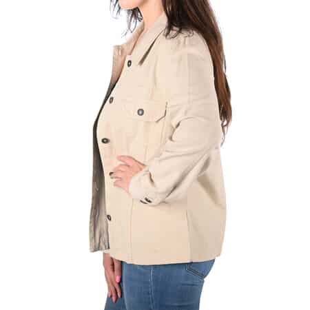Passage Ivory Canvas Button Front Utility Style Jacket - Large image number 2