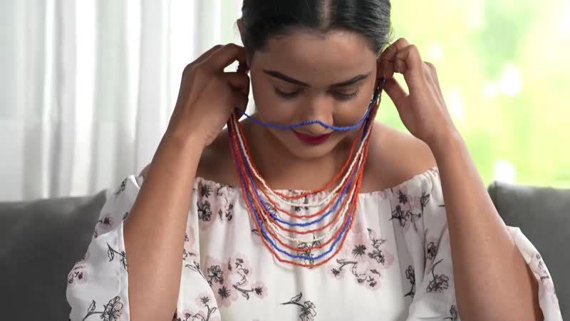 Multi Color Seed Beaded Multi Strand Necklace