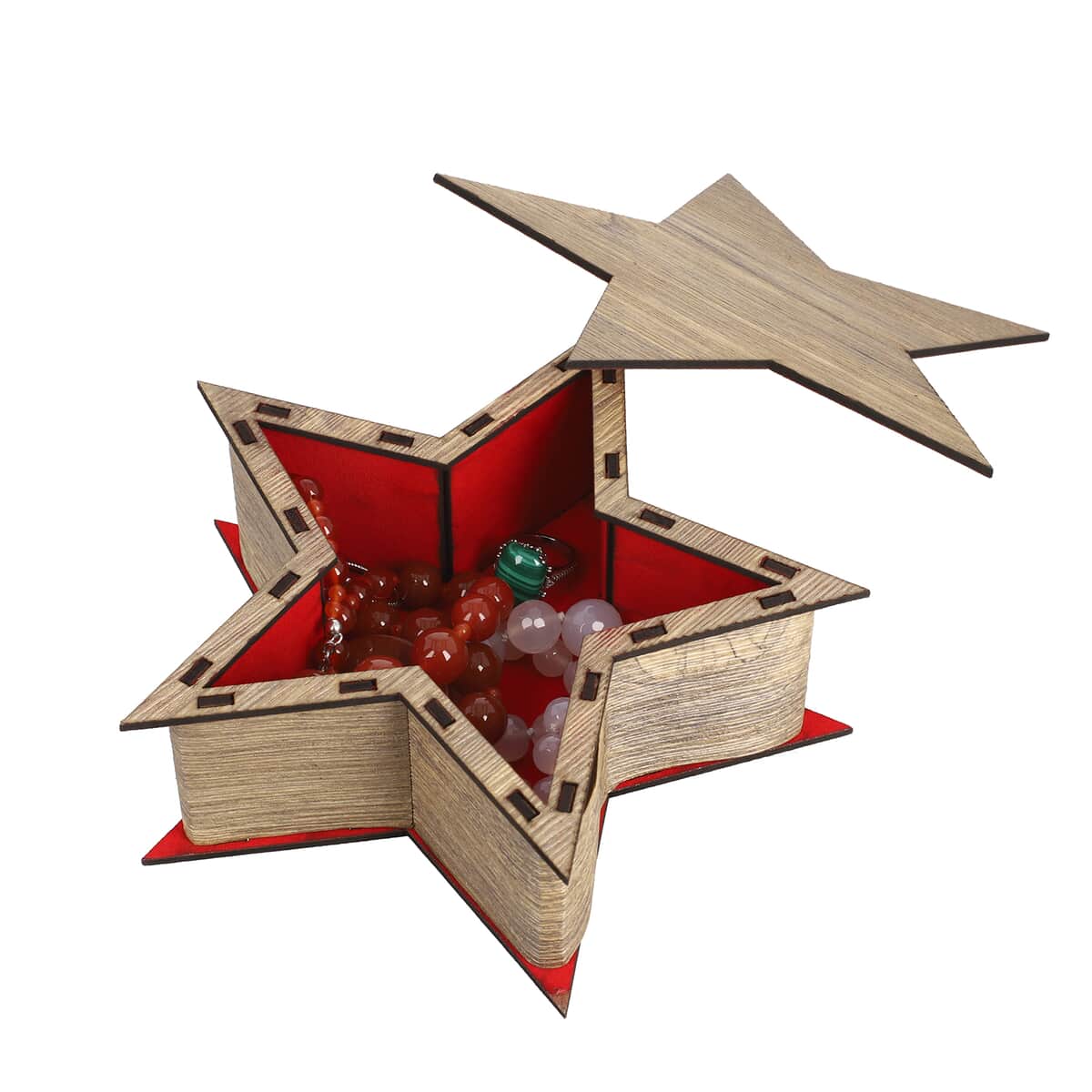 Natural Star Shaped Laminated MDF Storage & Gift Box (7"x7"x2") image number 4