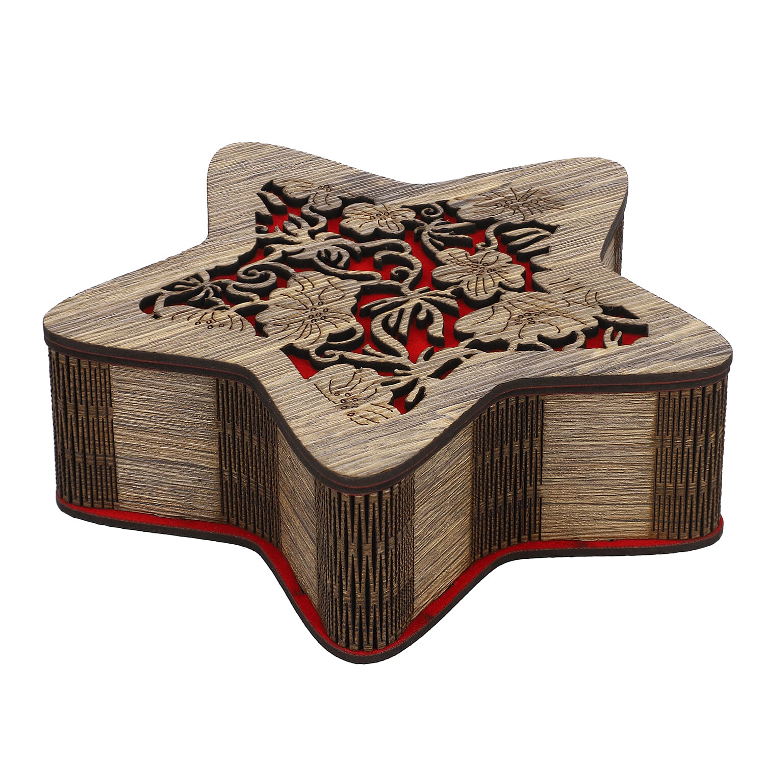 Natural Star Shaped Laminated MDF Storage & Gift Box