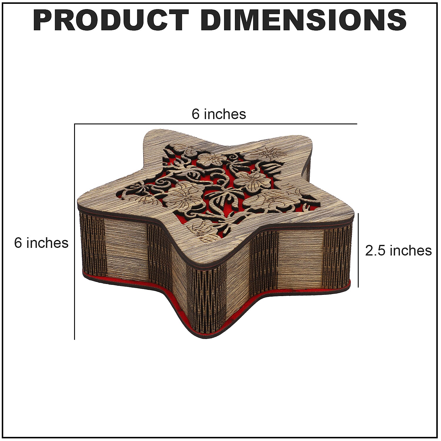 Natural Star Shaped Laminated MDF Storage & Gift Box