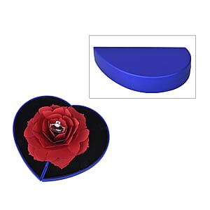 Red and Blue 3D Flower Heart-shaped Ring Box