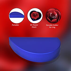Red and Blue 3D Flower Heart-shaped Ring Box