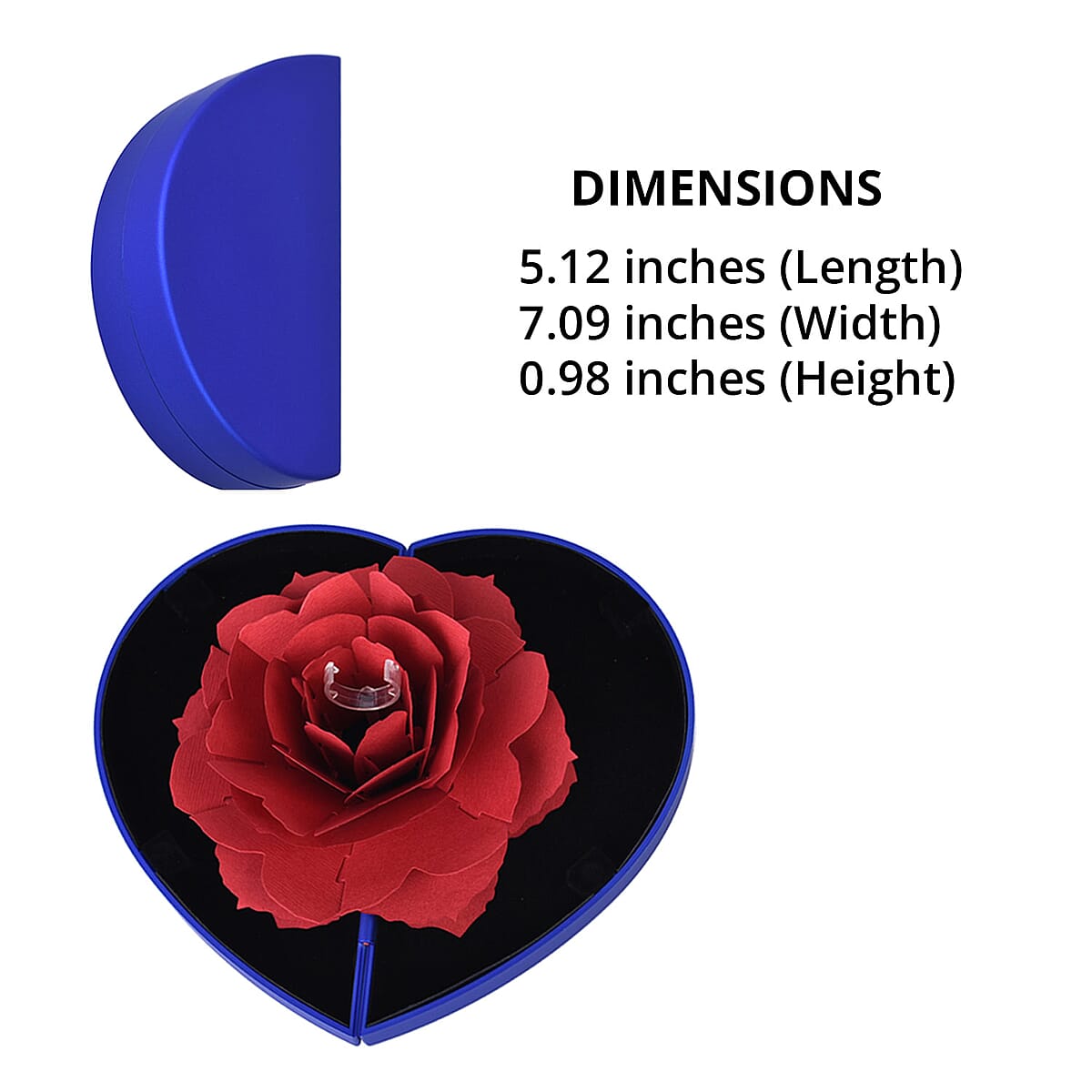 Red and Blue 3D Flower Heart-shaped Ring Box image number 2