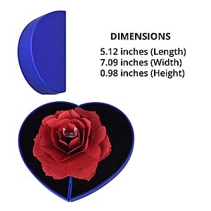 Red and Blue 3D Flower Heart-shaped Ring Box