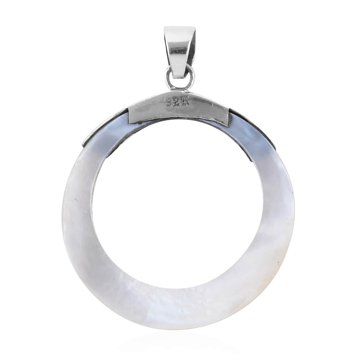 Mother Of Pearl Circle Pendant in Sterling Silver image number 3