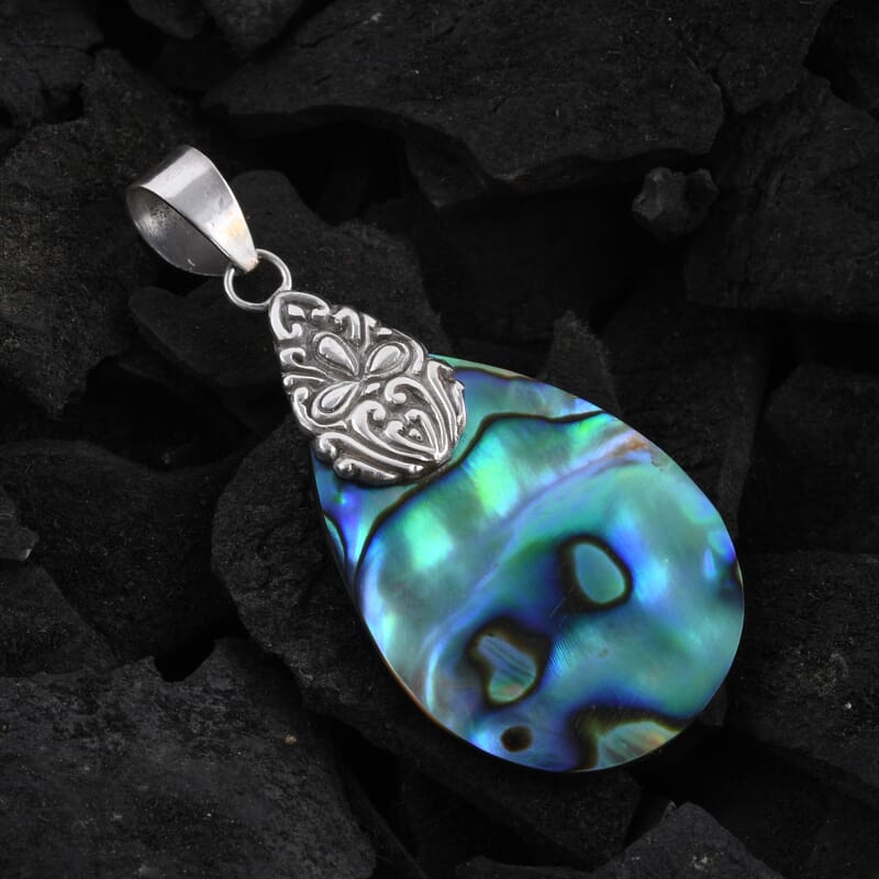 Abalone Shell Pendant in Sterling Silver
