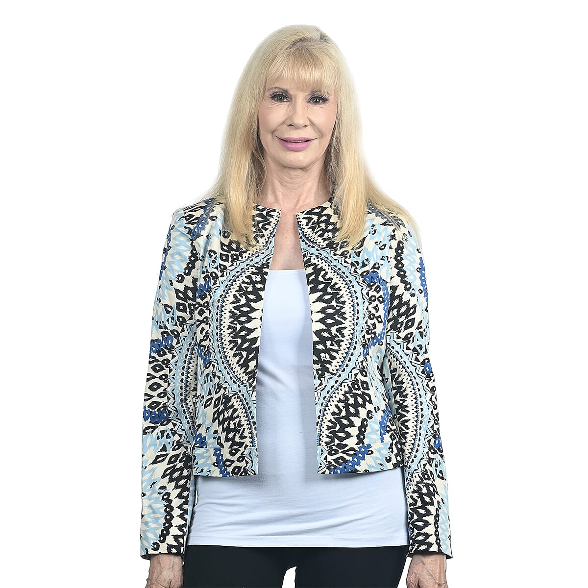 HAZAN Blue Moroccan Print Blazer - L image number 0