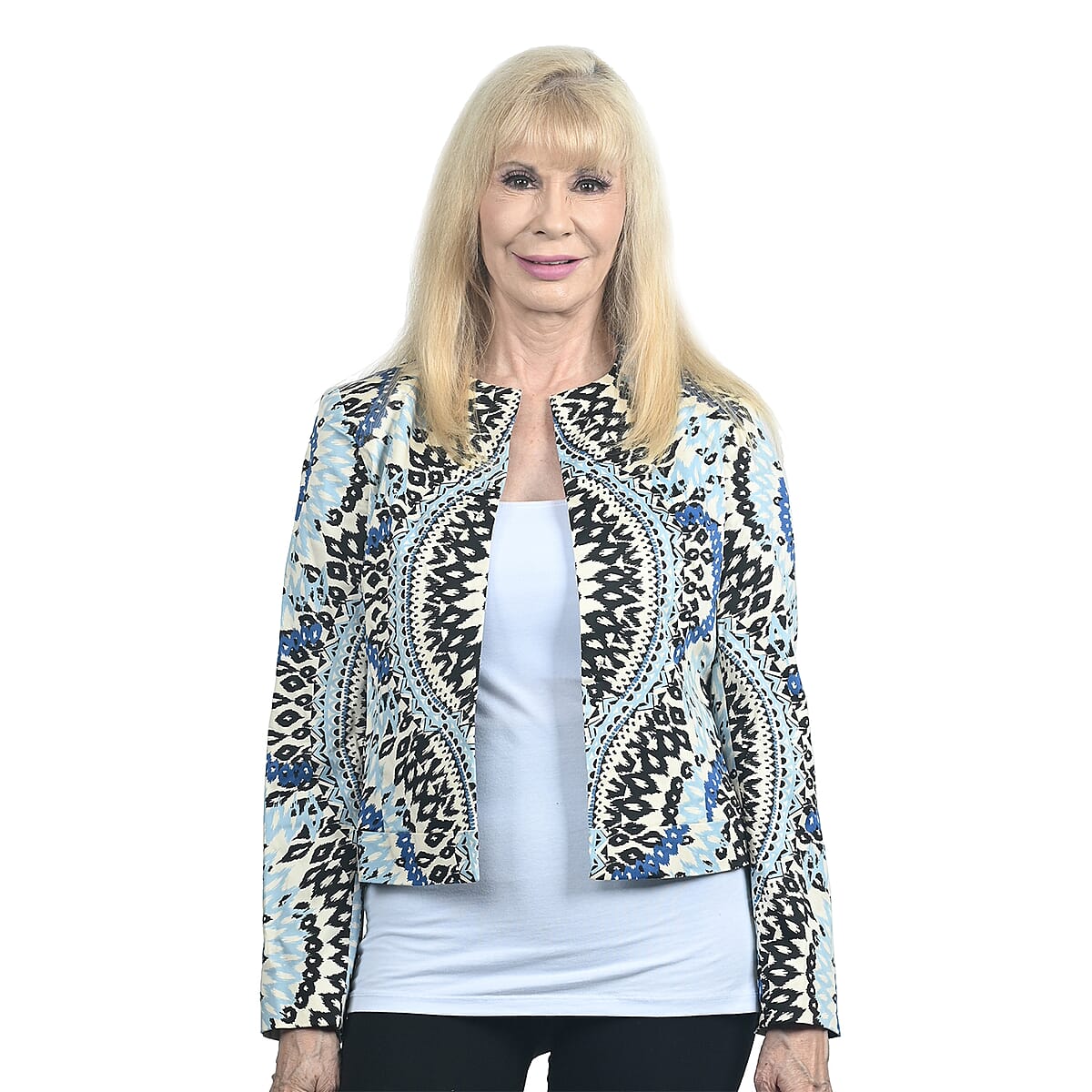 HAZAN Blue Moroccan Print Blazer - M image number 0
