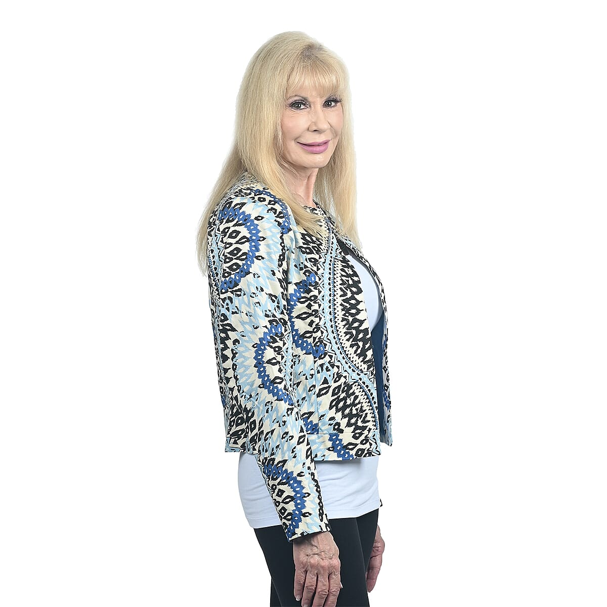 HAZAN Blue Moroccan Print Blazer - M image number 1