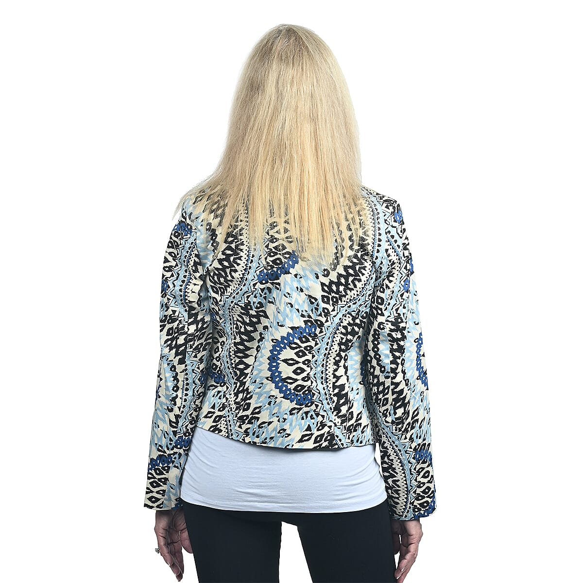 HAZAN Blue Moroccan Print Blazer - M image number 2