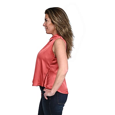HARVE BENARD Coral Sleeveless Blouse - L