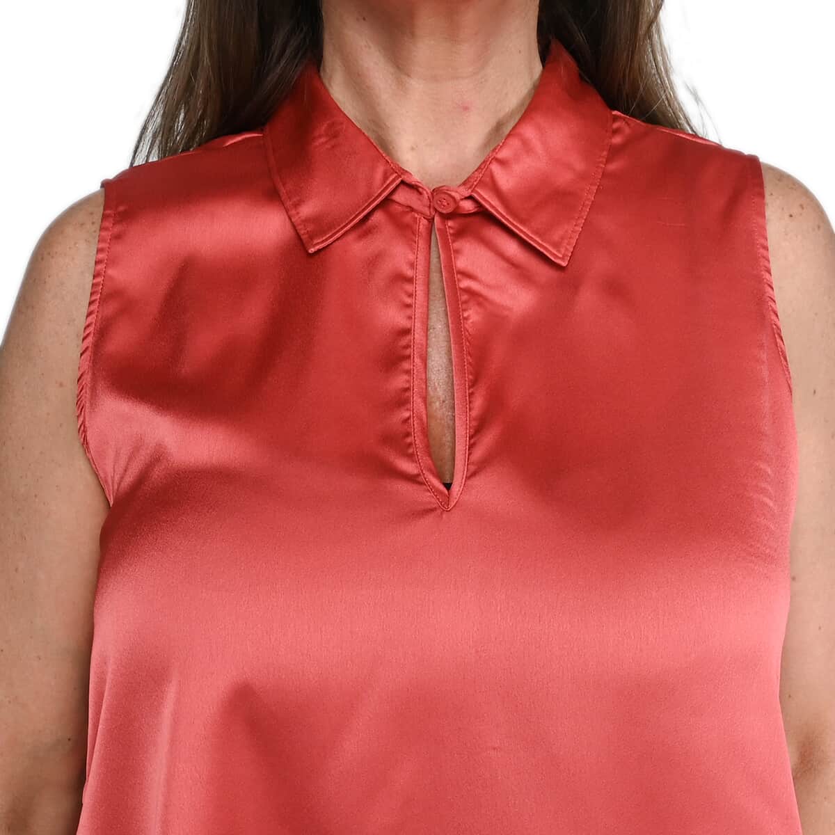 HARVE BENARD Coral Sleeveless Blouse - M image number 3