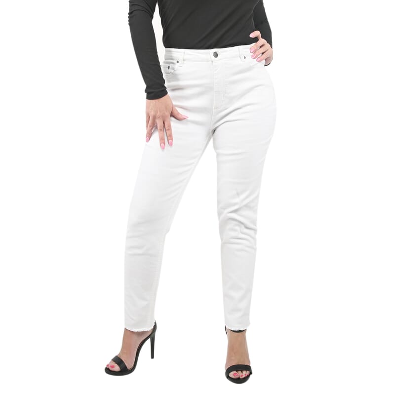Halston White Denim Skinny High Waist Jeans - Size 8