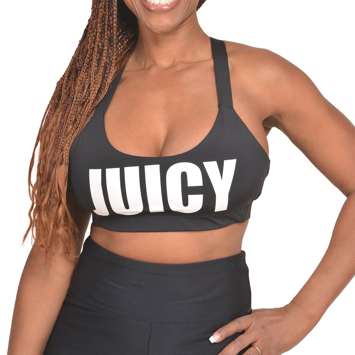Juicy Couture Black Big Logo Sports Bra - L image number 3