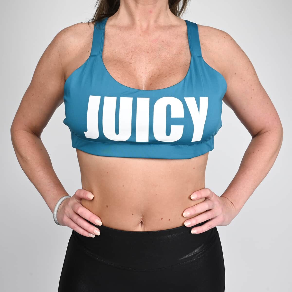 Juicy Couture Teal Big Logo Sports Bra - L image number 4
