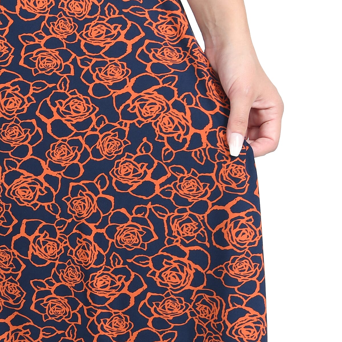 JOVIE Red Abstract Print Midi Skirt -M image number 3