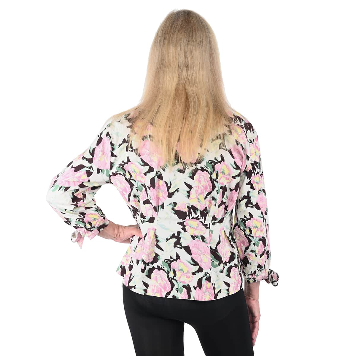 JOVIE Ivory Floral Collared Jacket - XL image number 1
