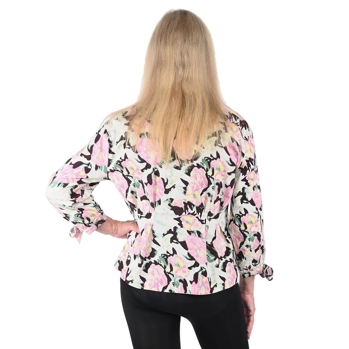 JOVIE Ivory Floral Collared Jacket - L image number 1